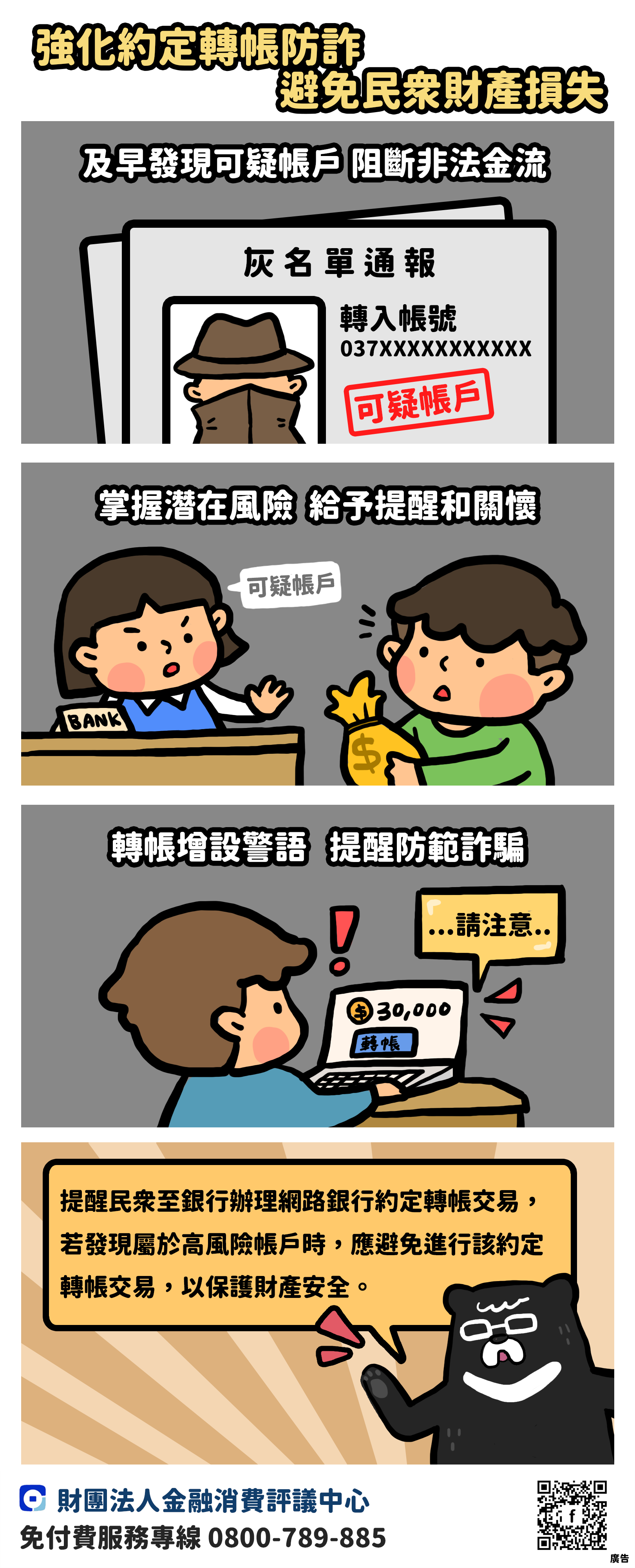 強化約定轉帳 避免民眾財產損失