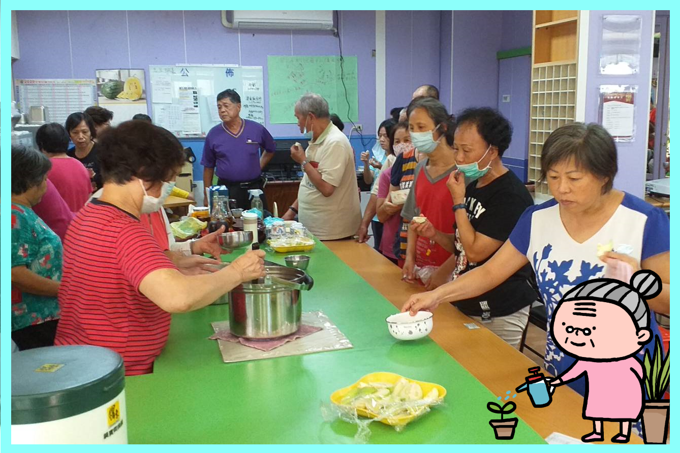 （圖四）課程休息時間，社區關懷據點提供點心予參與人員享用，並增加與講師互動。