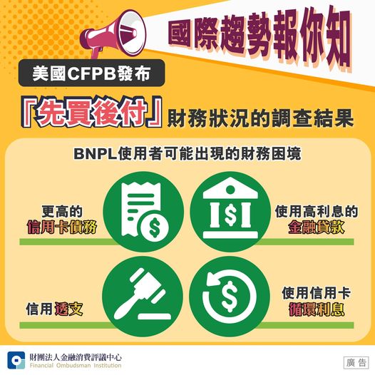 國際趨勢報你知【美國CFPB發布「先買後付」使用者財務狀況的調查結果】